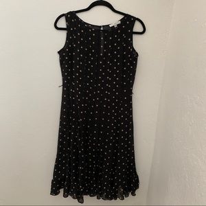 Sandra Darren Black/Tan Polka Dot Sheer Dress - 6